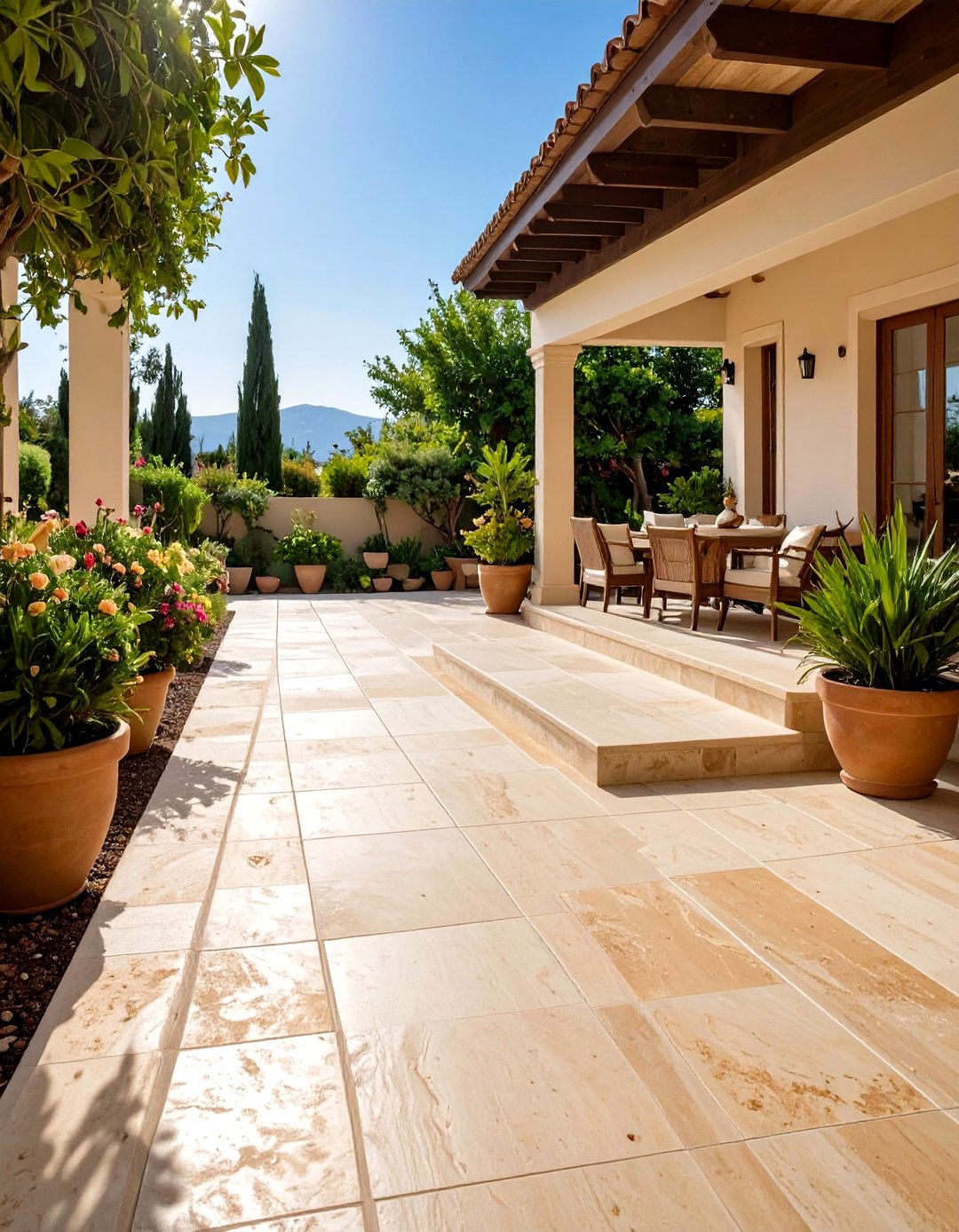 Travertine Stone Flooring - 24 Patio Flooring Ideas