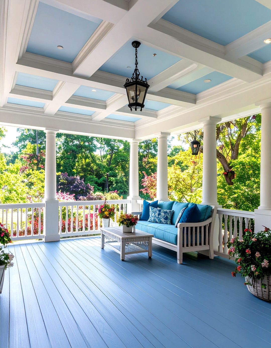 Tray Ceiling with Crown Molding - 24 Porch Ceiling Ideas