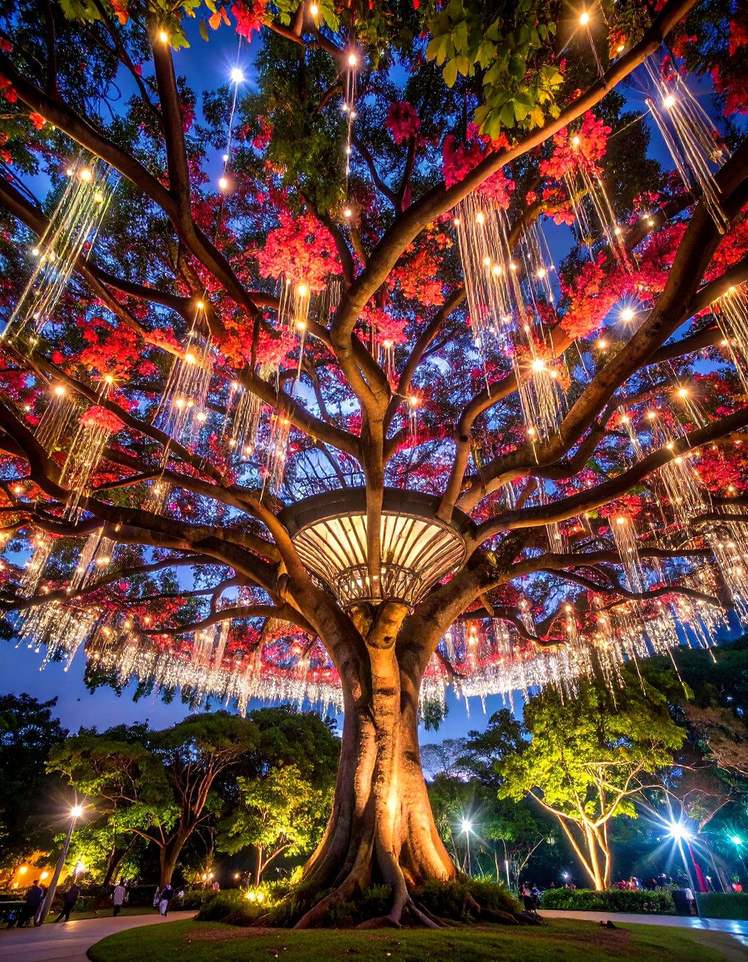 Tree Canopy Lighting with Overhead Drama