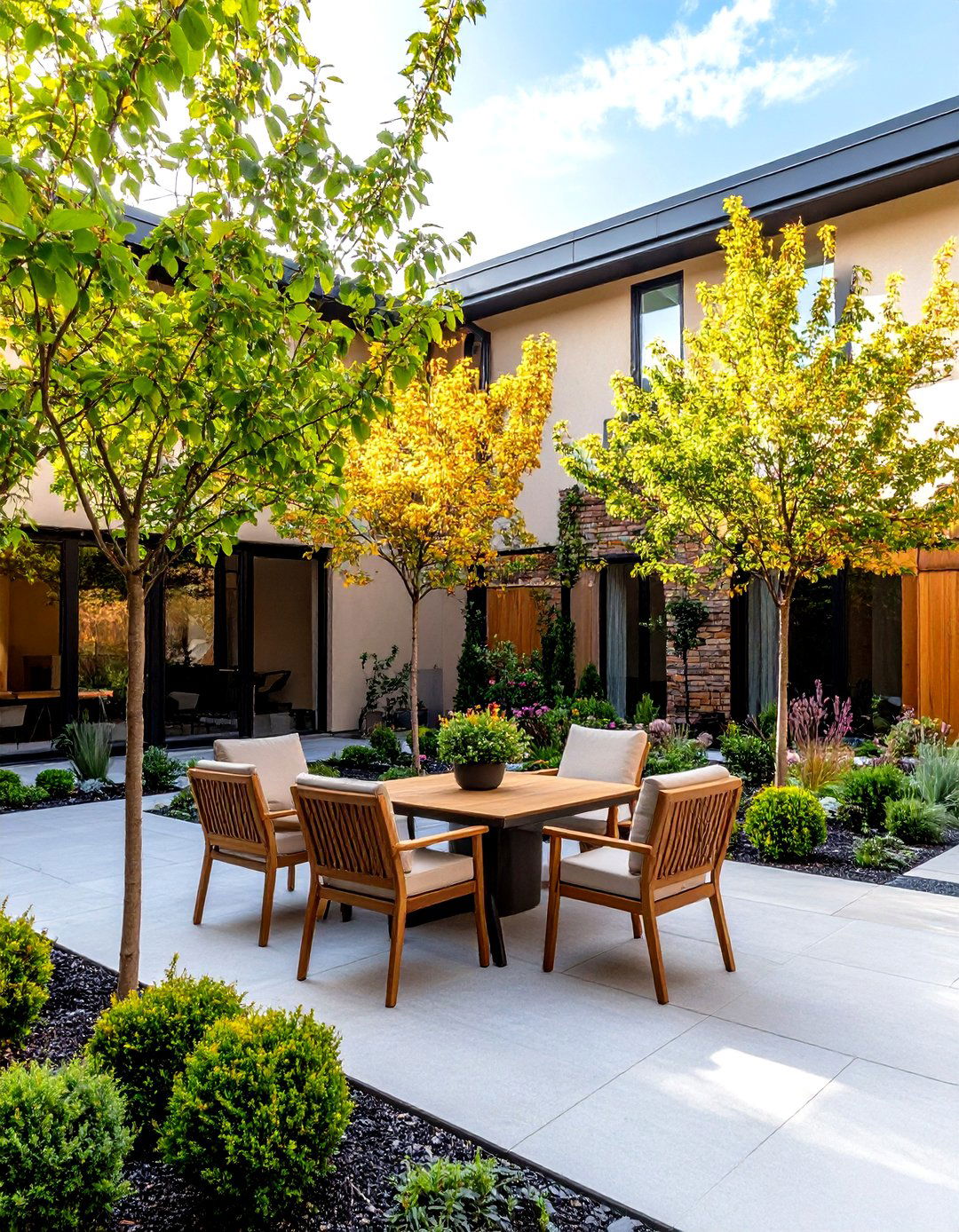 Tree Privacy Courtyard Design - 24 Tree Landscaping Ideas