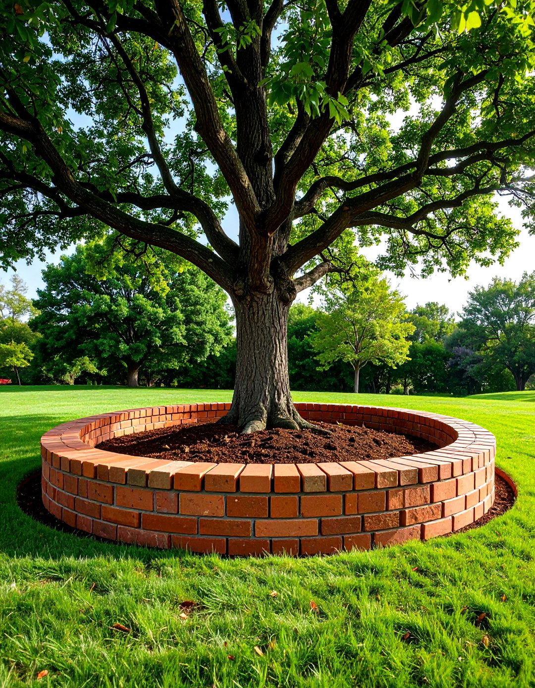 Tree Ring Brick Enclosures - 24 Brick Edging Ideas