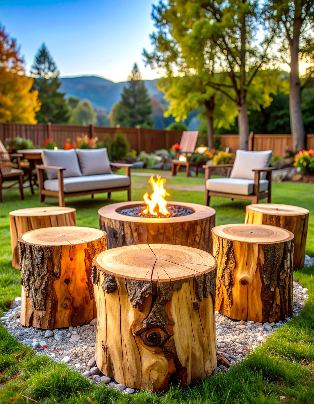 Tree Stump Fire Pit Seating - 24 Fire Pit Chair Ideas