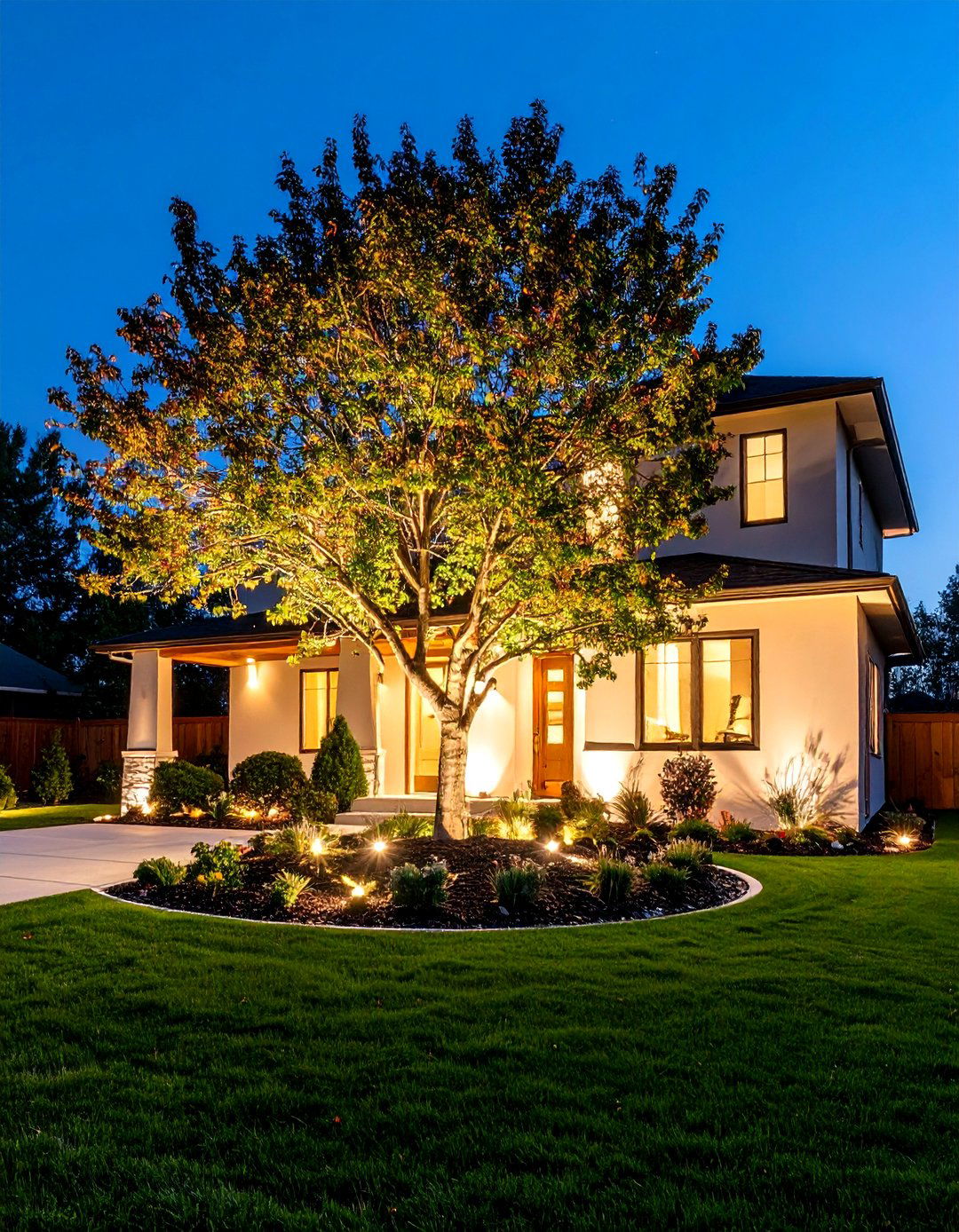 Tree Uplighting Landscape Drama - 24 Backyard Lighting Ideas