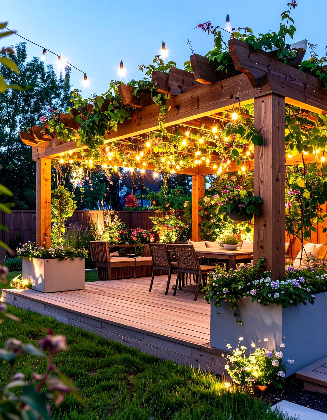 Trellis Patio Privacy with Flowering Vine Combinations - 24 Patio Privacy Ideas