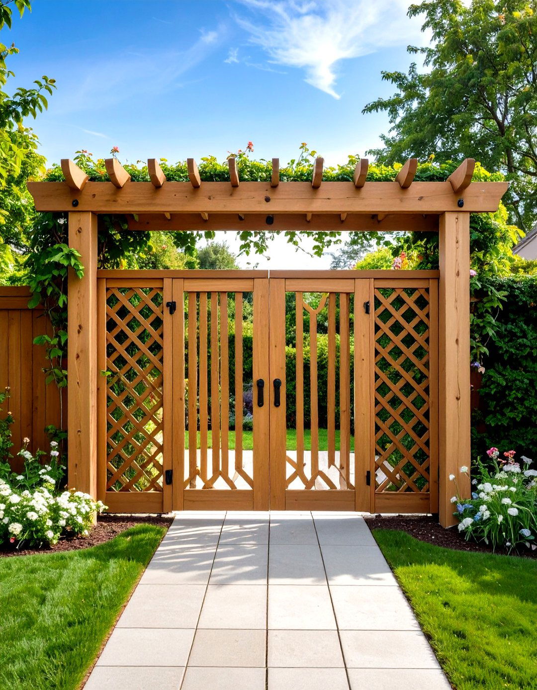 Trellis Style Garden Gate - 24 Front Door Gate Ideas