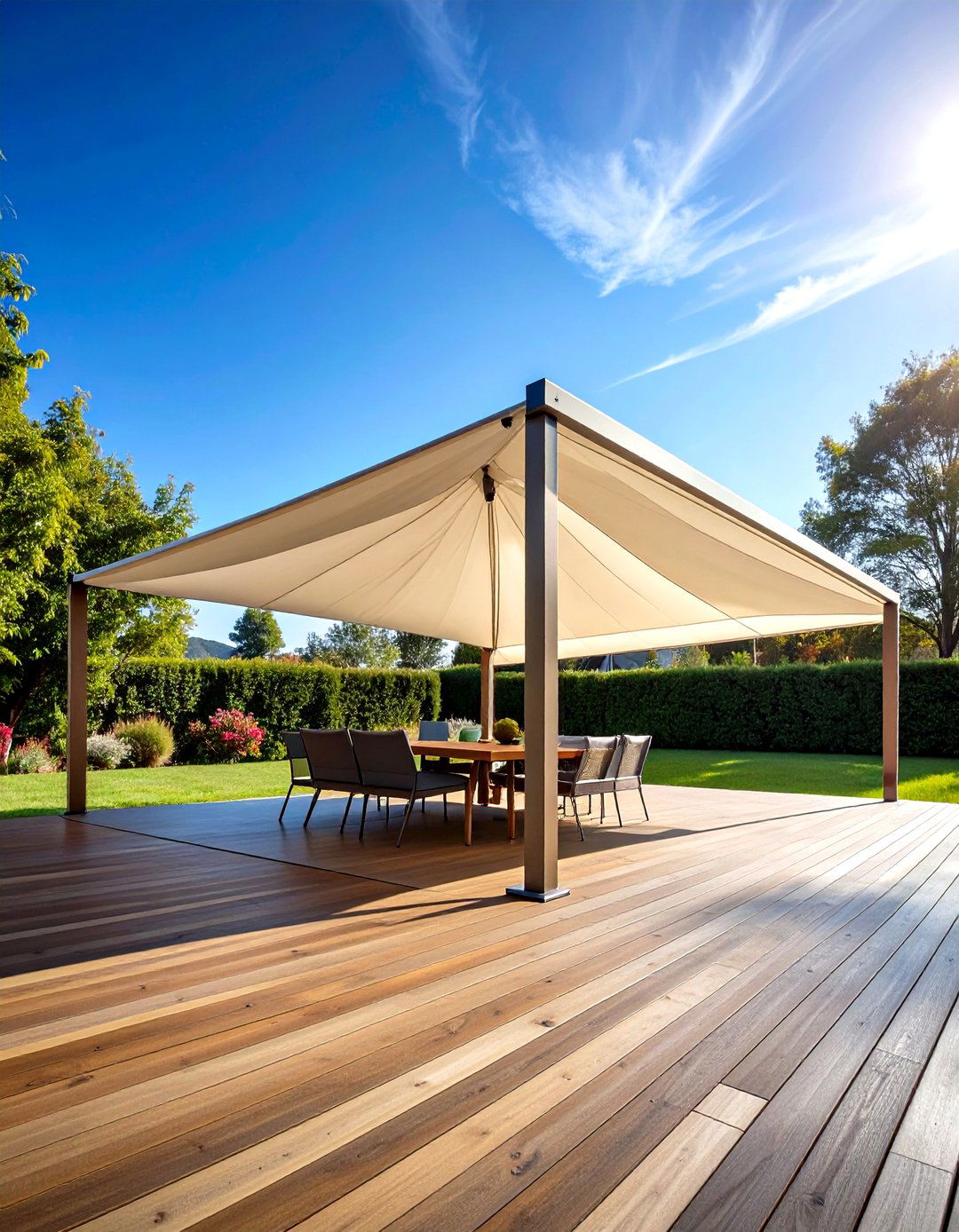 Triangular Shade Sail Configurations - 24 Deck Awning Ideas
