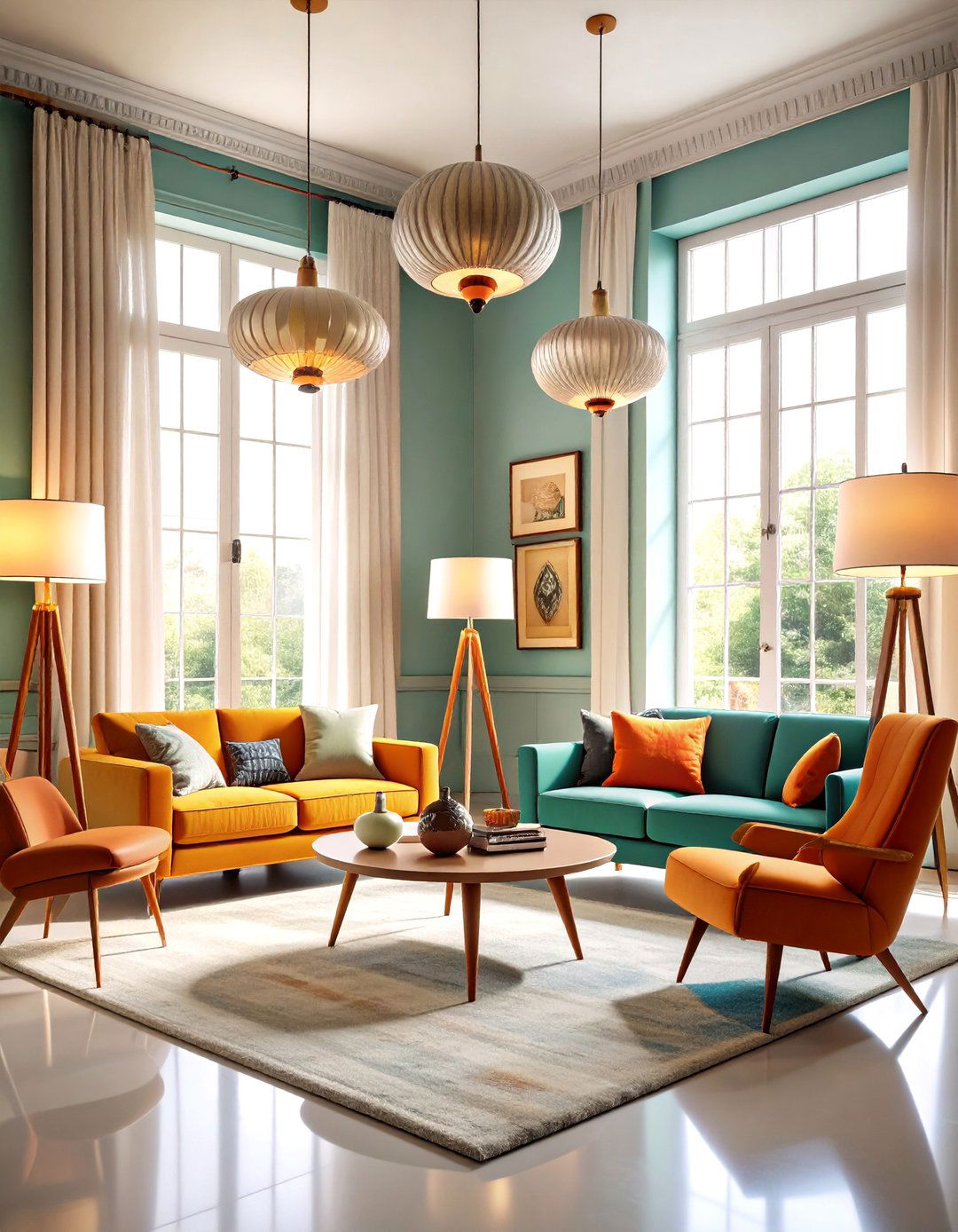 Tripod and Atomic Lighting Showcase - 24 1950s Living Room Ideas