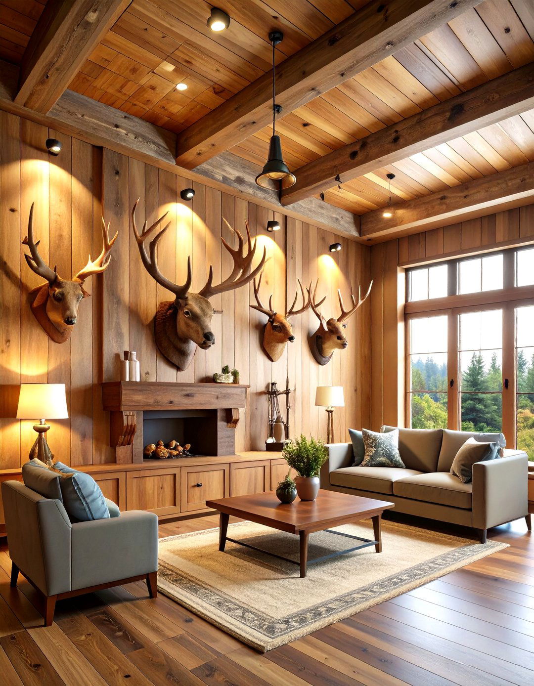 Trophy Room Display Wall - 24 Hunting Man Cave Ideas
