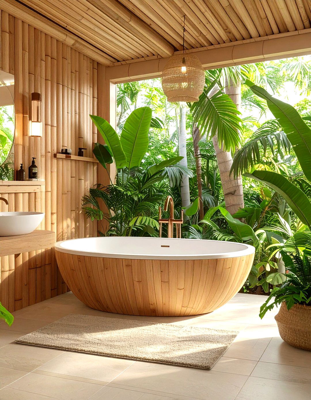 Tropical Bamboo Shiplap Bathroom Paradise - 24 shiplap bathroom ideas