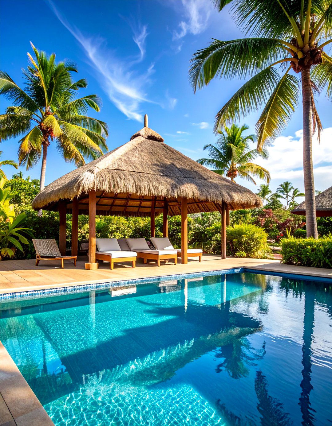 Tropical Bamboo Thatched Pool Gazebo - 24 Pool Gazebo Ideas