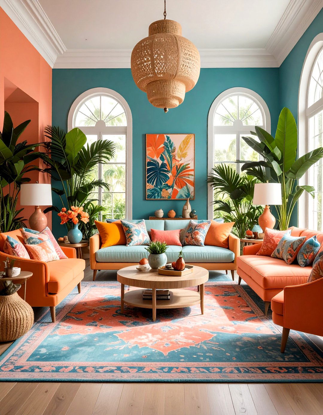 Tropical Color Therapy Design - 24 Tropical Living Room Ideas