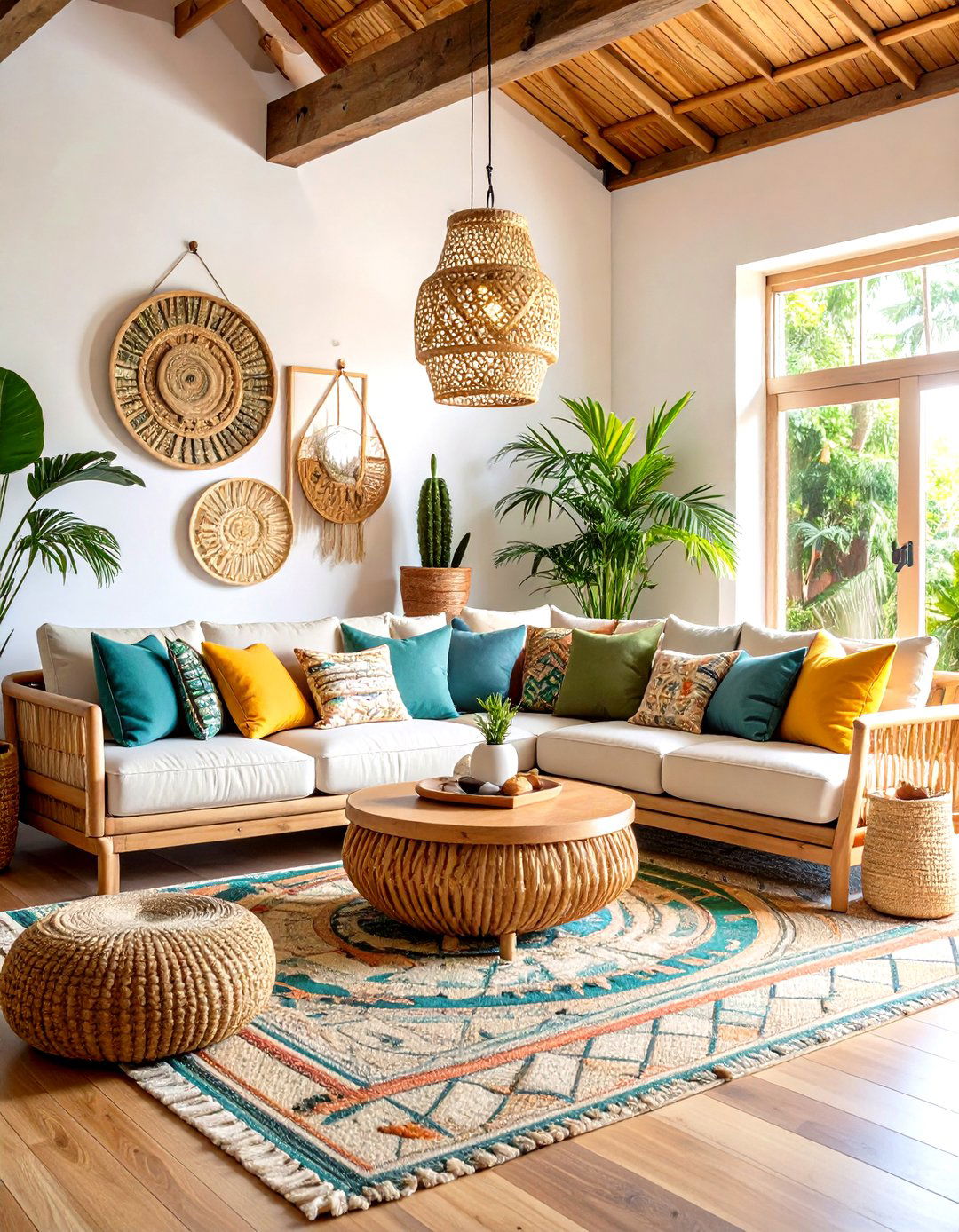 Tropical Family Entertainment Center - 24 Tropical Living Room Ideas