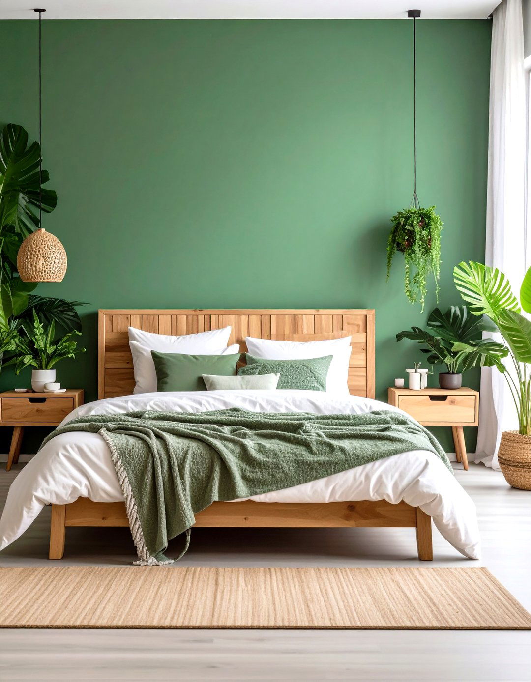Tropical Jungle Green Bedroom Wall Paradise - 24 Bedroom Wall Painting Ideas