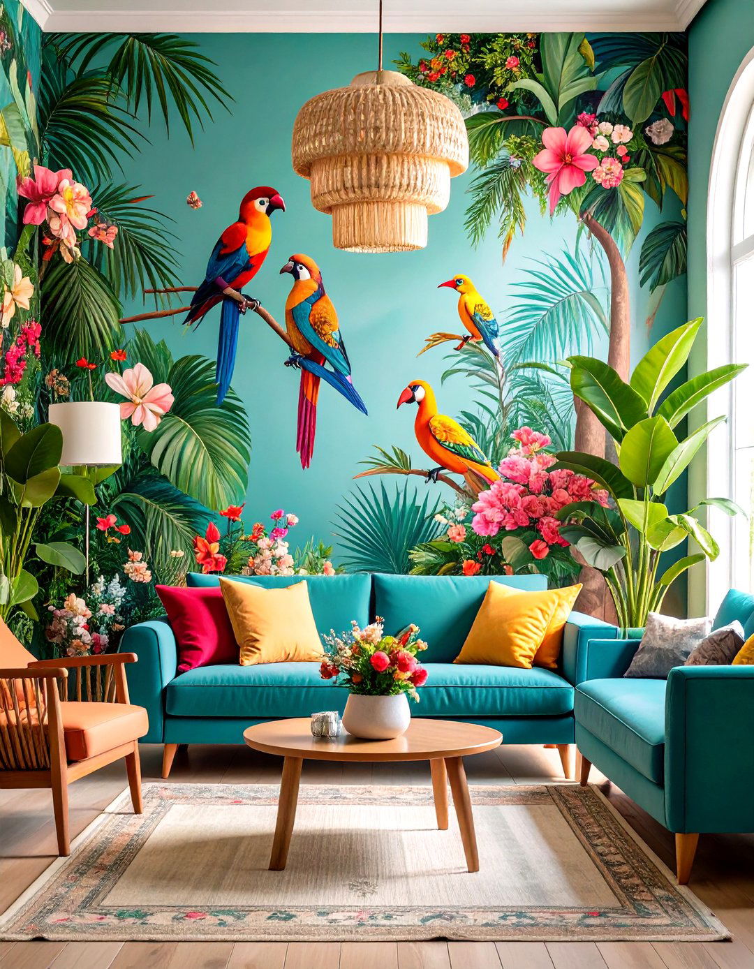 Tropical Living Room Wallpaper - 24 Living Room Wallpaper Ideas