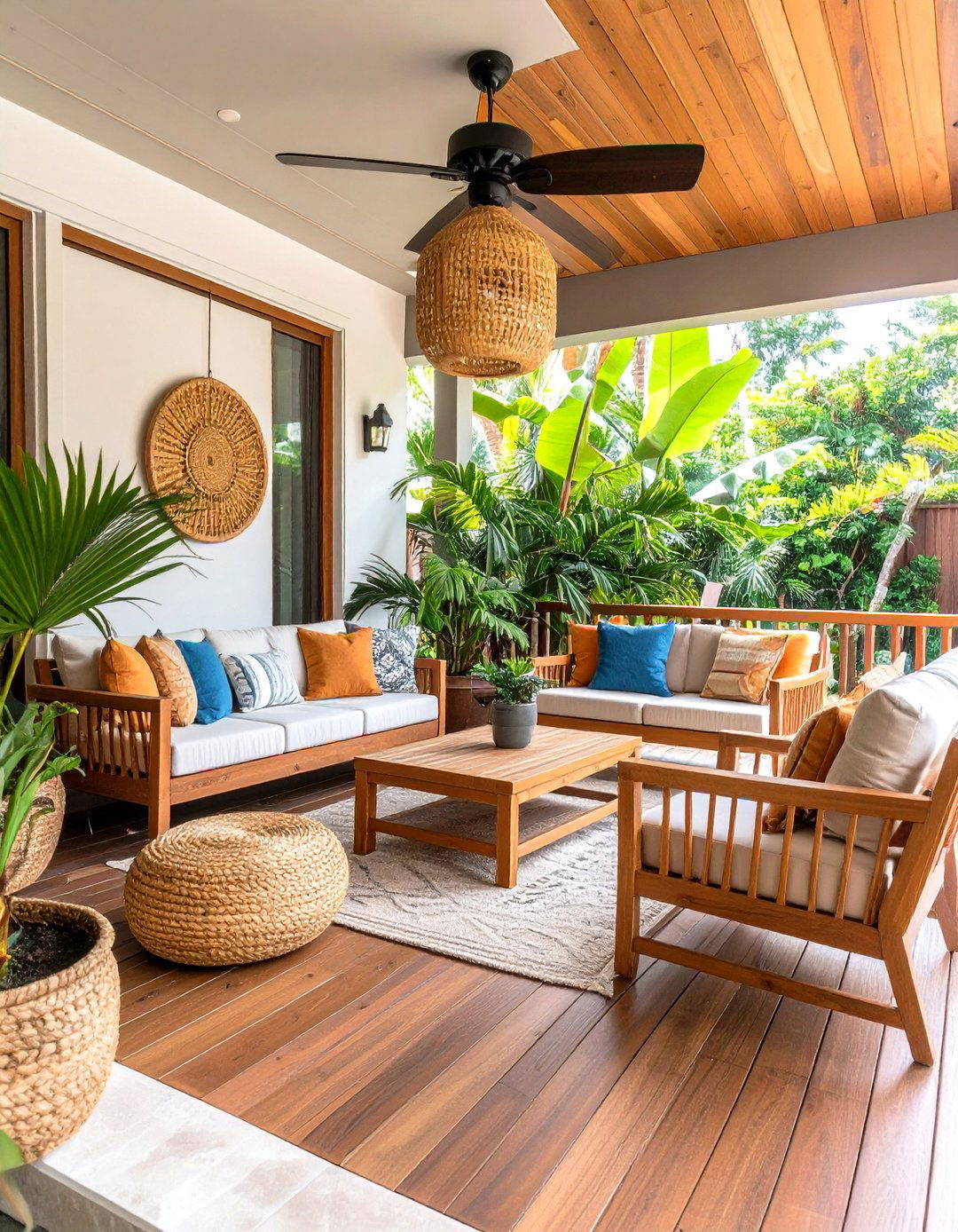 Tropical Modern Porch with Resort Style Amenities - 24 Modern Front Porch Ideas