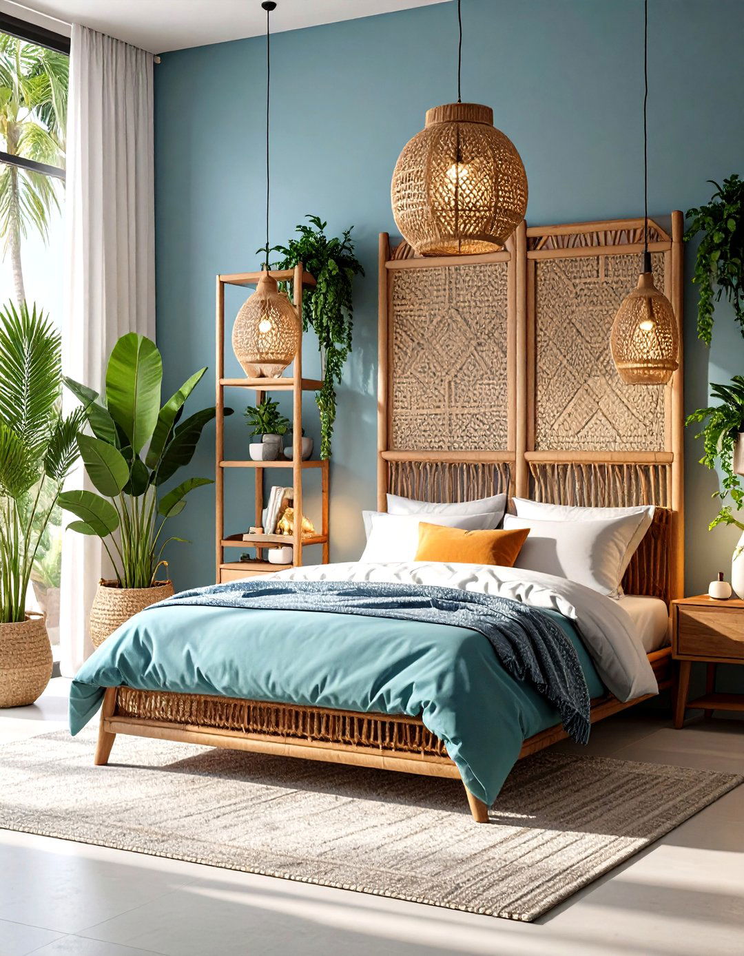 Tropical Modern Rattan Room Divider - 24 rattan bedroom furniture ideas