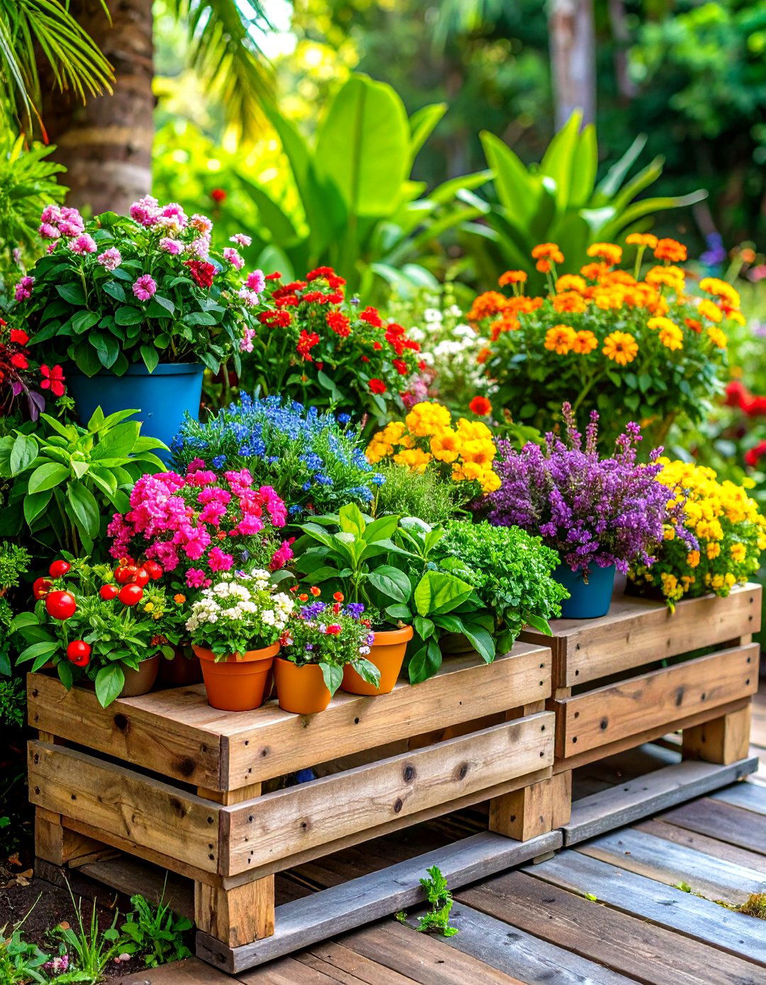 Tropical Pallet Paradise - 24 Vertical Pallet Garden Ideas