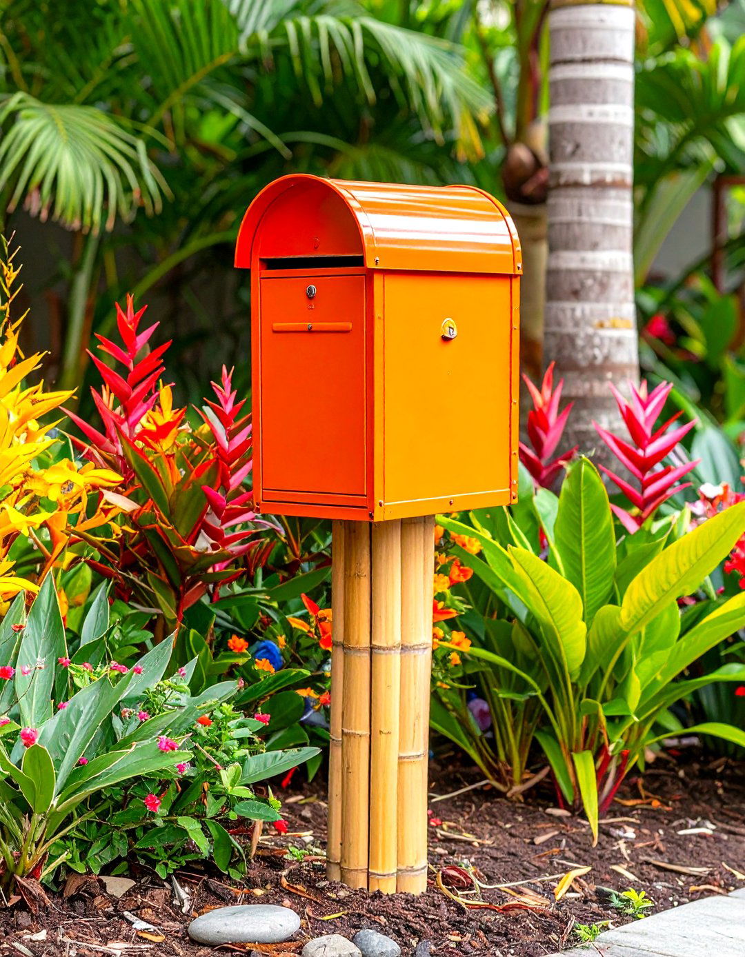 Tropical Palm Oasis - 24 Mailbox Landscaping Ideas