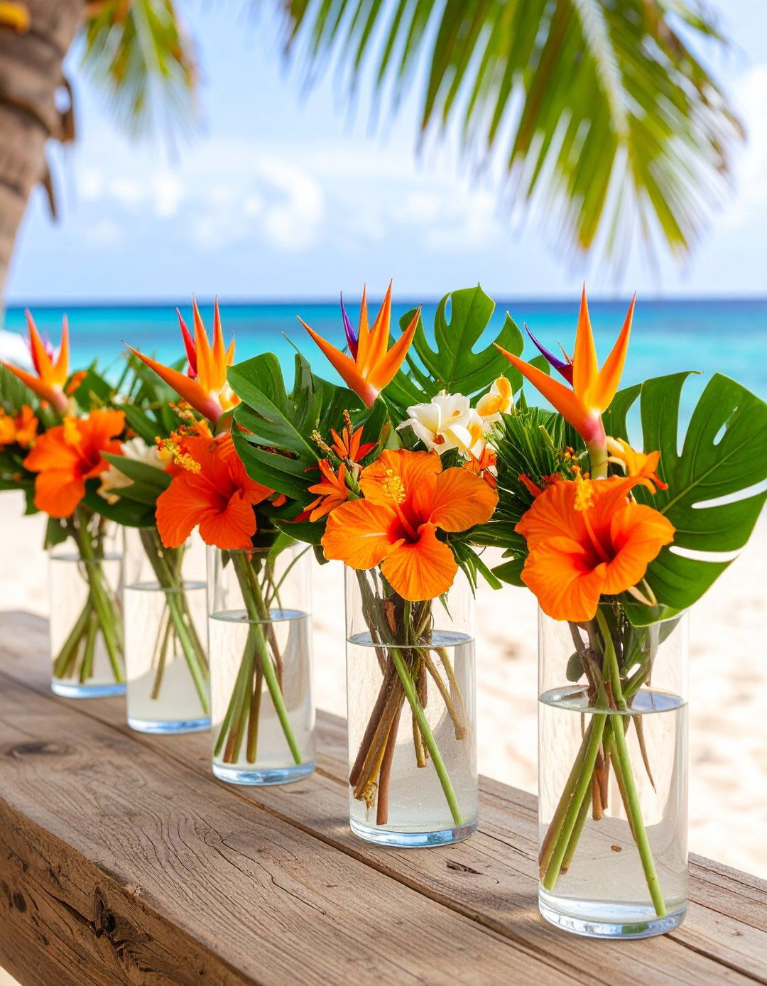 Tropical Paradise Bud Vases - 24 Bud Vase Wedding Centerpiece Ideas