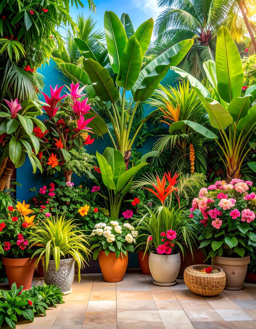 Tropical Paradise Corner Escape - 24 Corner Garden Ideas With Pots