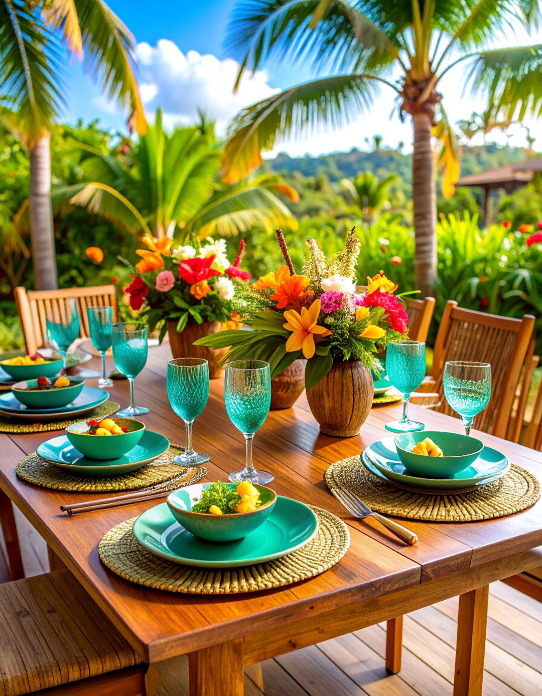 Tropical Paradise Escape - 24 Table Setting Ideas