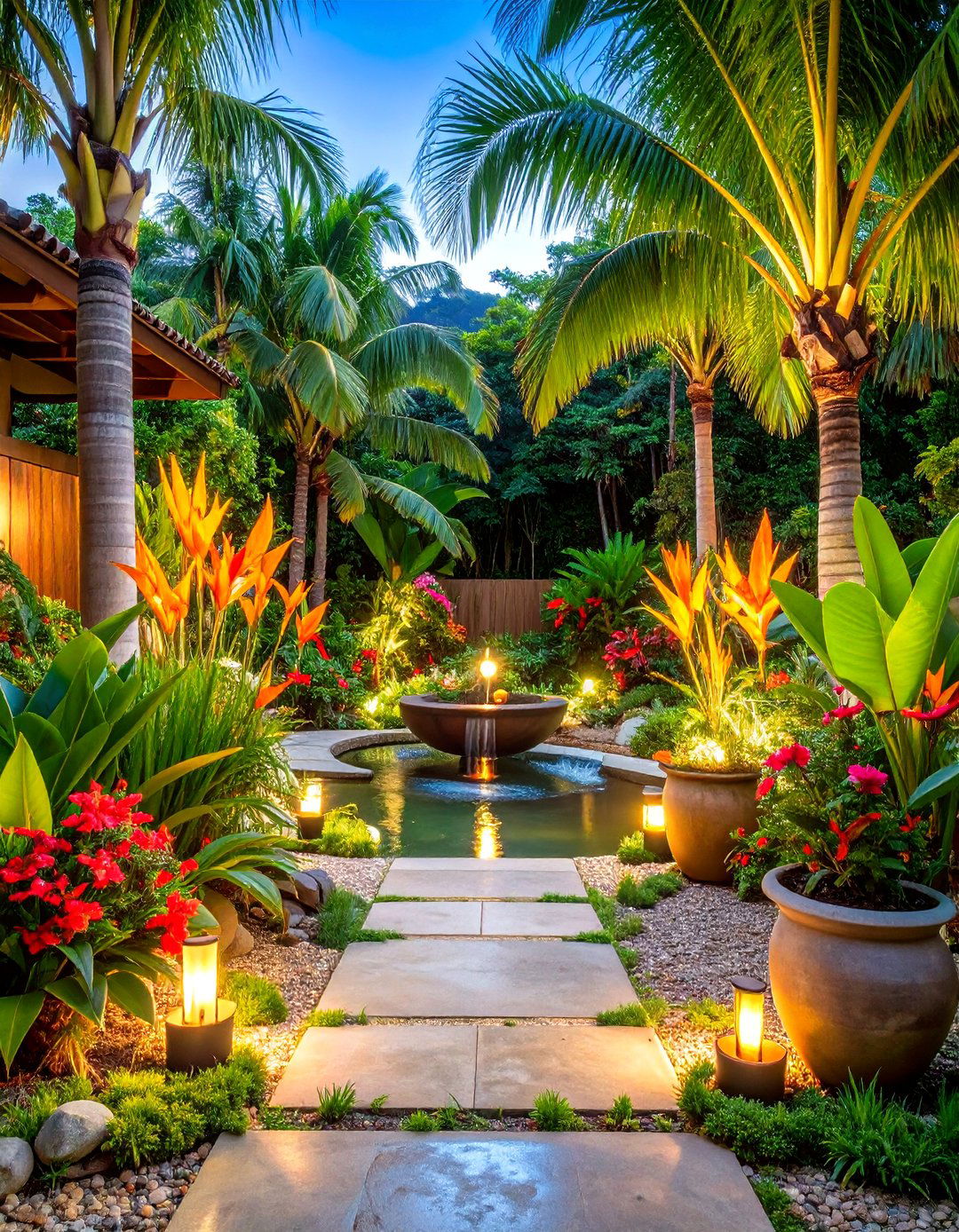 Tropical Paradise Front Yard Oasis - 24 Curb Appeal Ideas