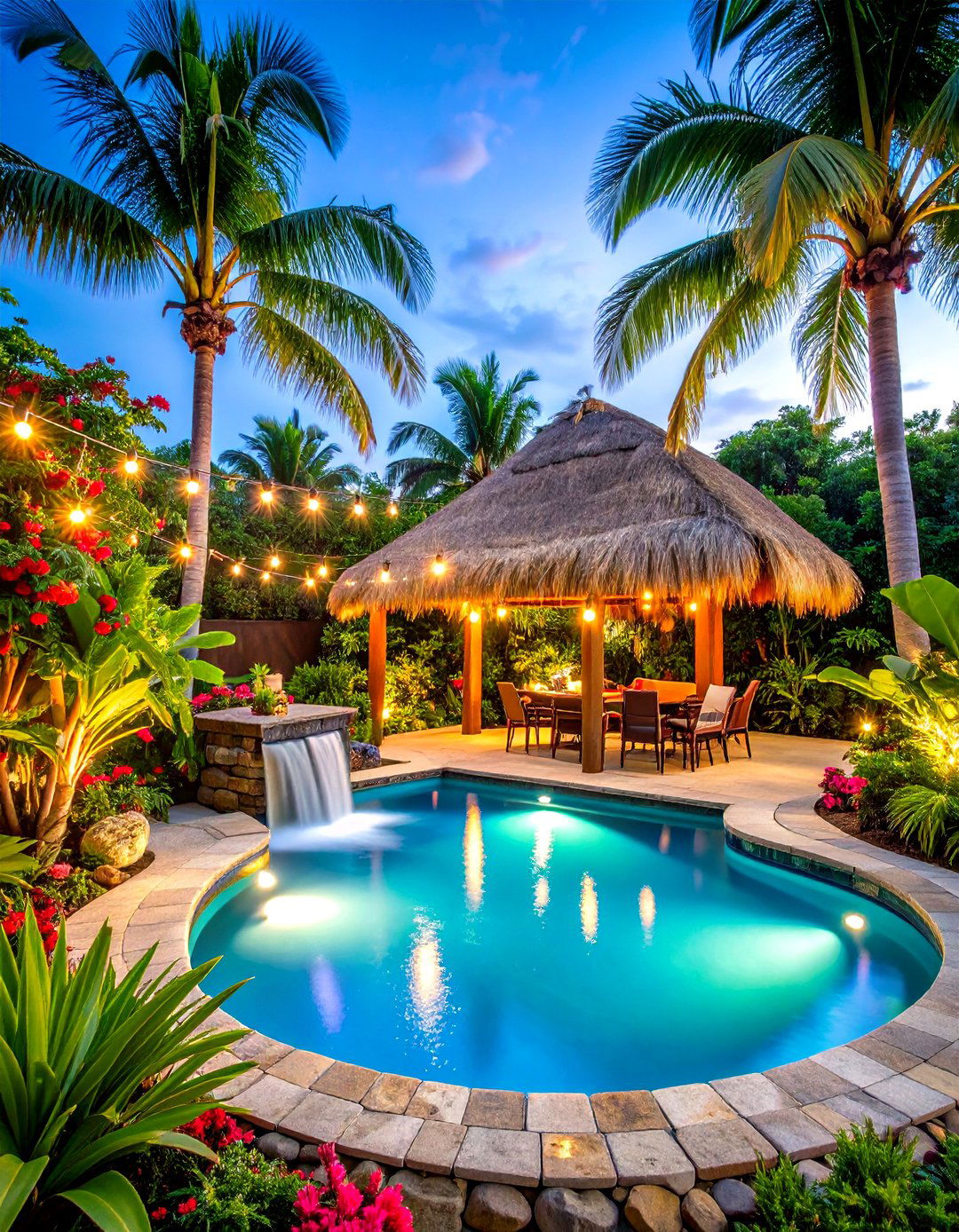 Tropical Paradise L Shaped Oasis - 24 L Shaped Backyard Ideas