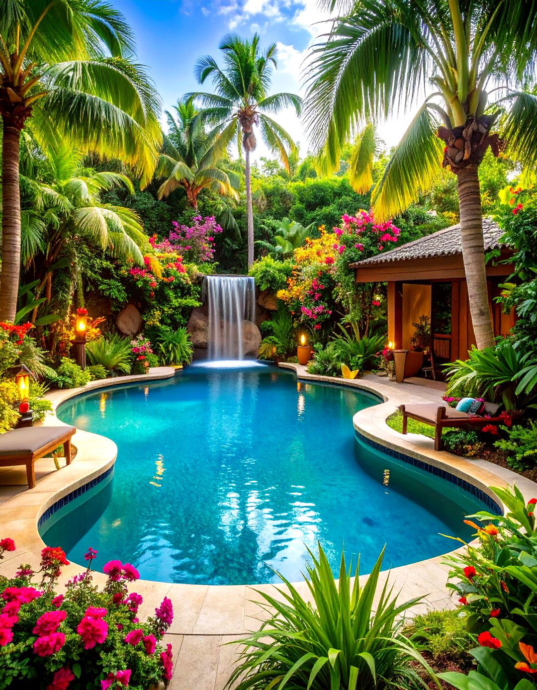 Tropical Paradise Lagoon Pool - 24 Lagoon Pool Ideas