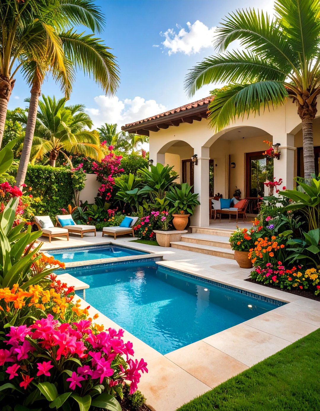 Tropical Paradise Landscape Oasis - 24 Front Yard Landscaping Ideas
