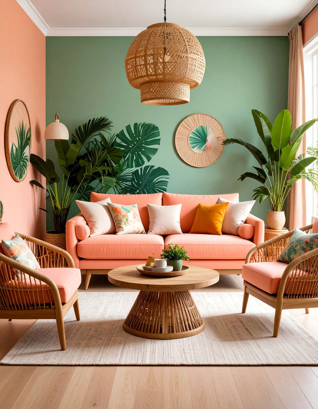 Tropical Paradise Living Room - 24 Colorful Living Room Ideas