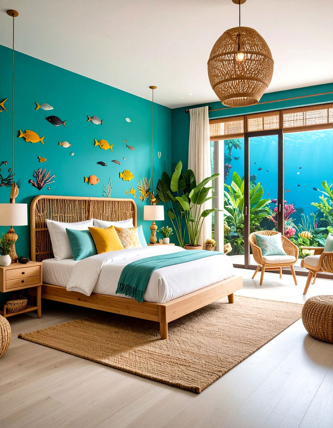 Tropical Paradise Marine Bedroom - 24 Ocean-themed Bedroom Ideas