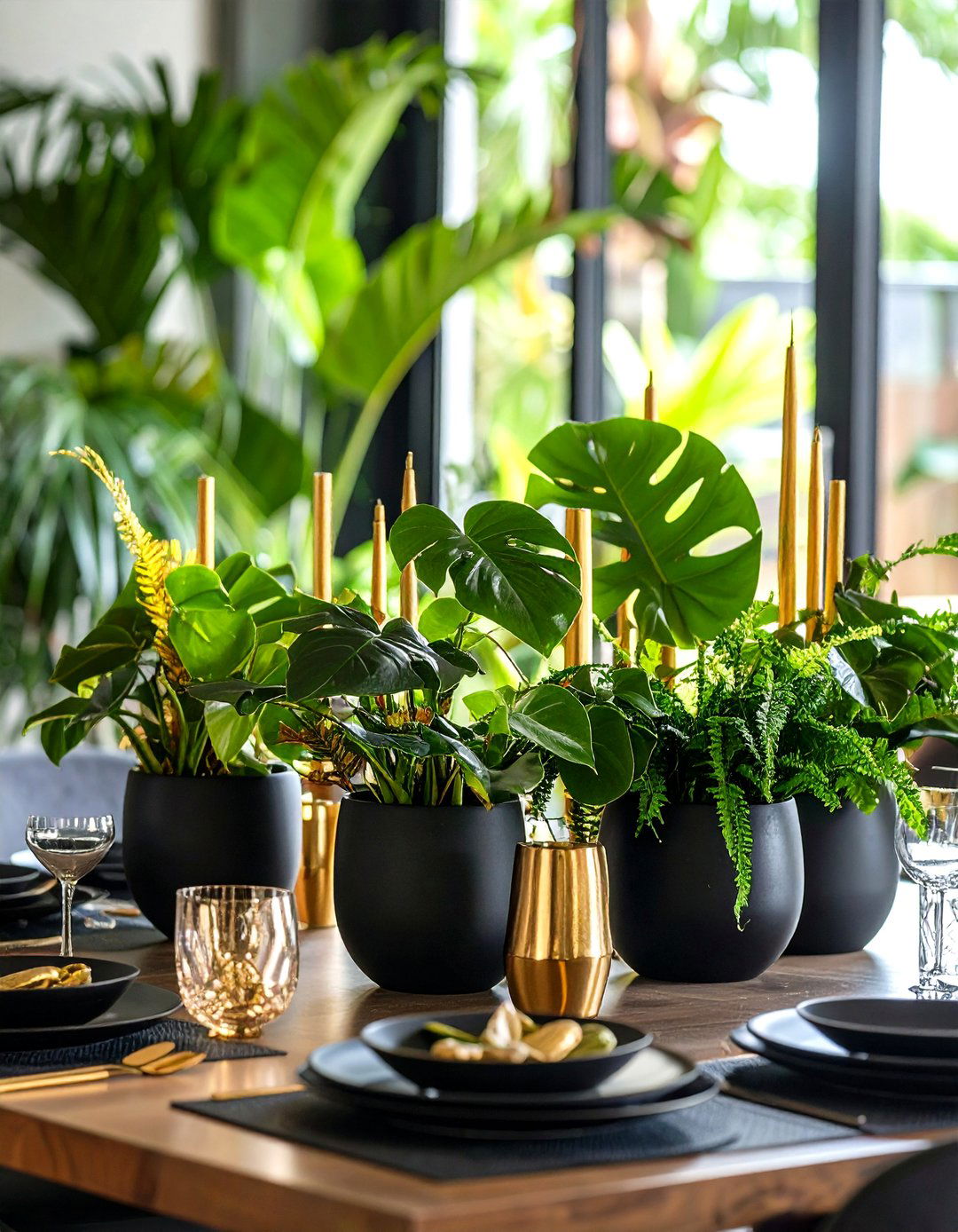 Tropical Paradise Modern Interpretations - 24 Black and Gold Centerpiece Ideas