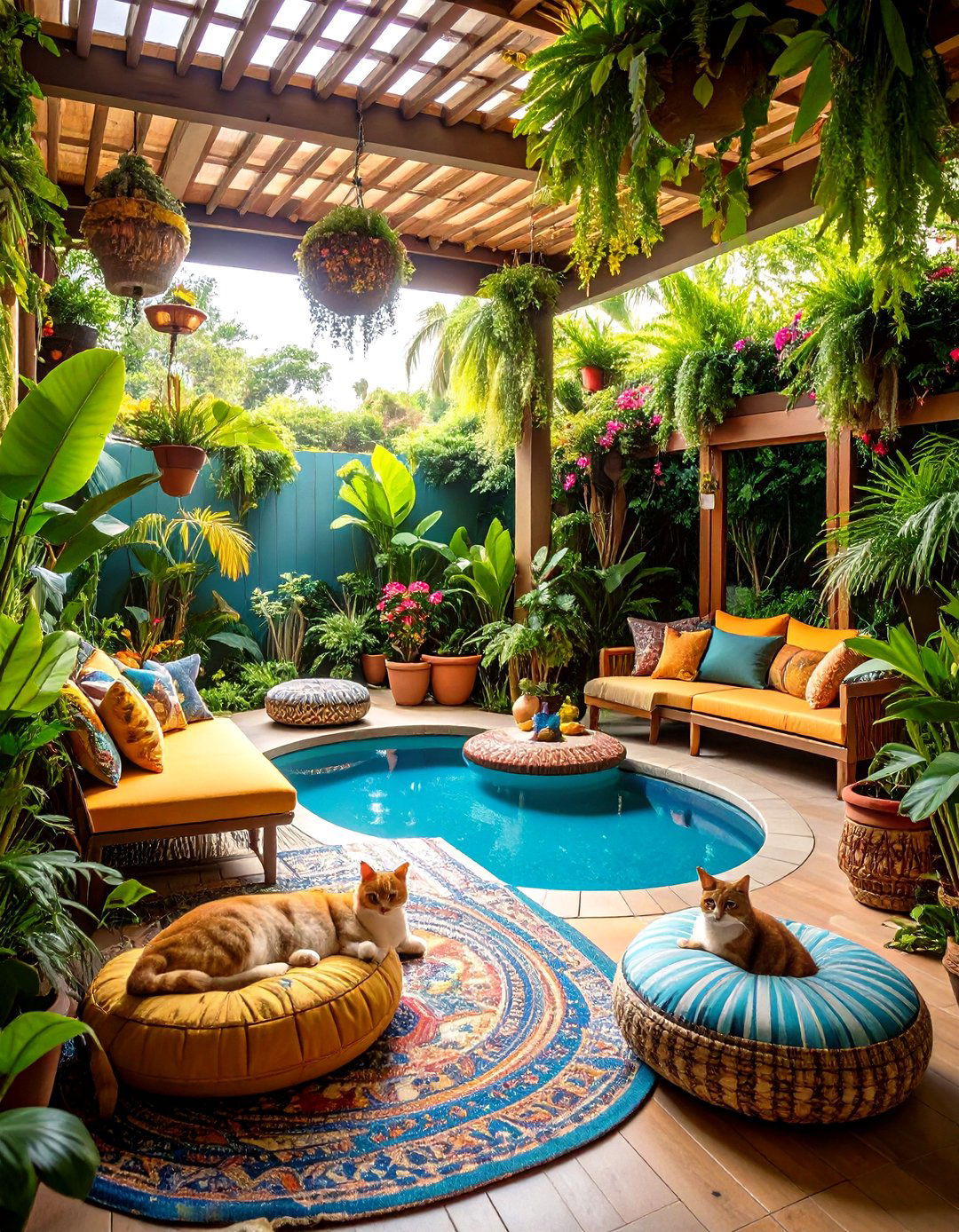 Tropical Paradise Multi Cat Resort - 24 Outdoor Catio Ideas