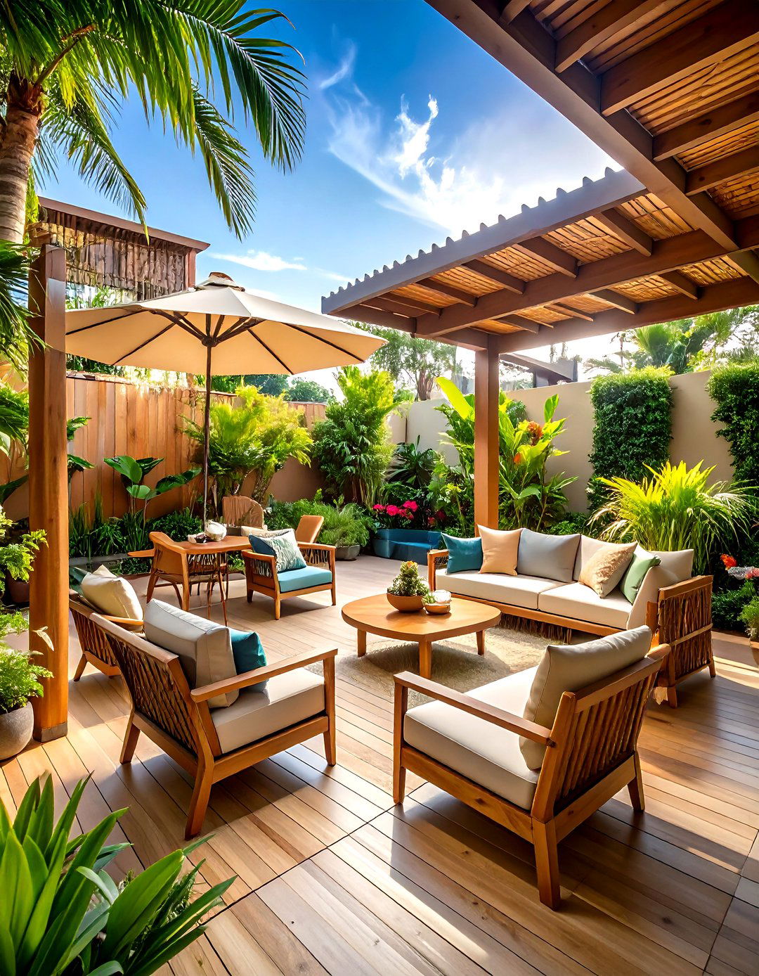 Tropical Paradise Patio Retreat - 24 townhouse patio ideas