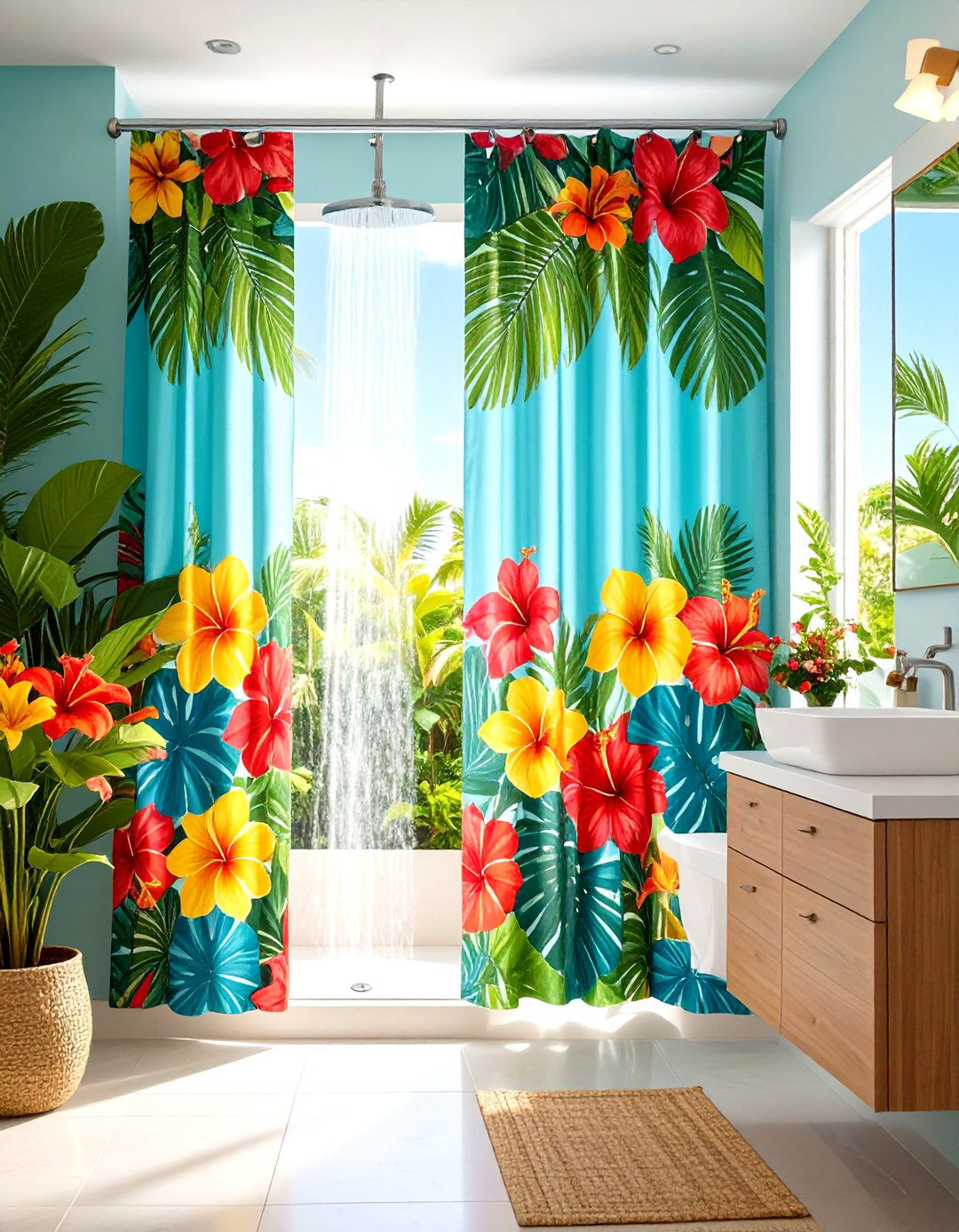 Tropical Paradise Shower Curtains - 24 Shower Curtain Ideas