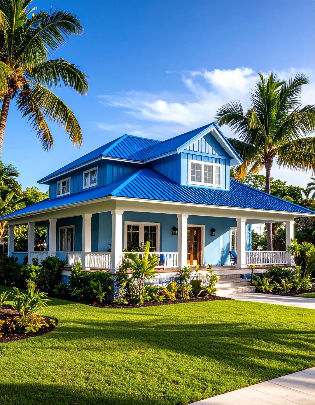 Tropical Paradise Style - 24 houses with blue metal roofs