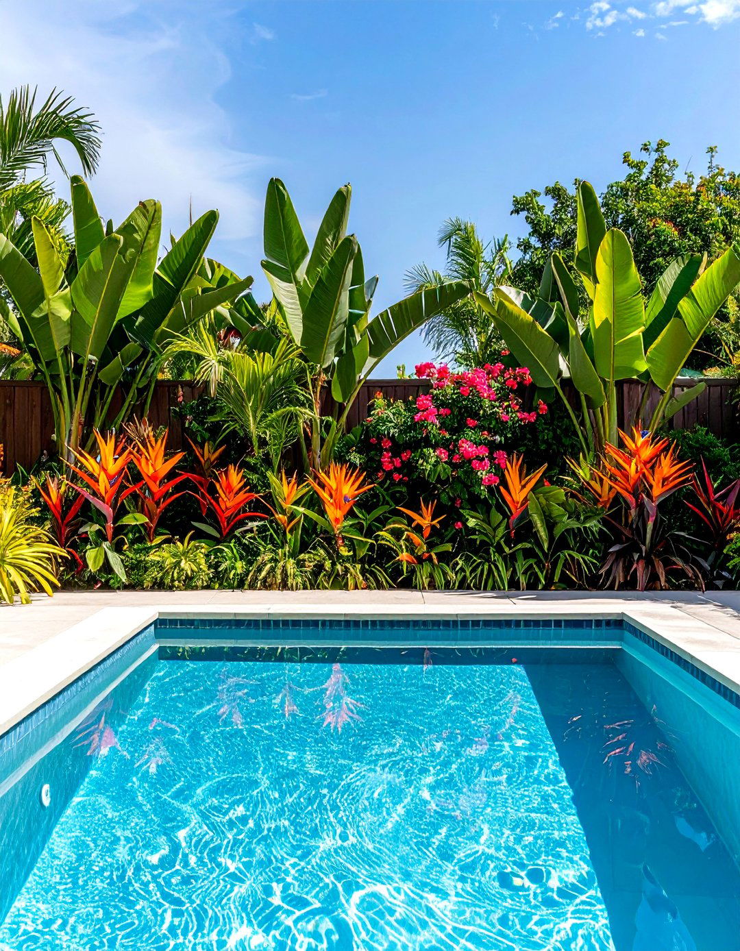 Tropical Plant Border Paradise Design - 24 Tropical Pool Landscaping Ideas