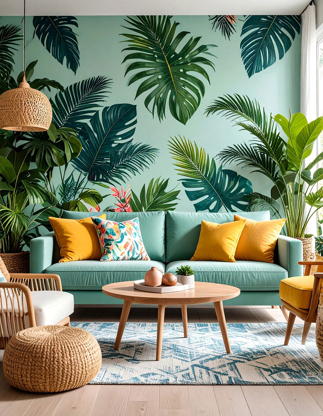 Tropical Print Living Room - 24 1980s Living Room Ideas