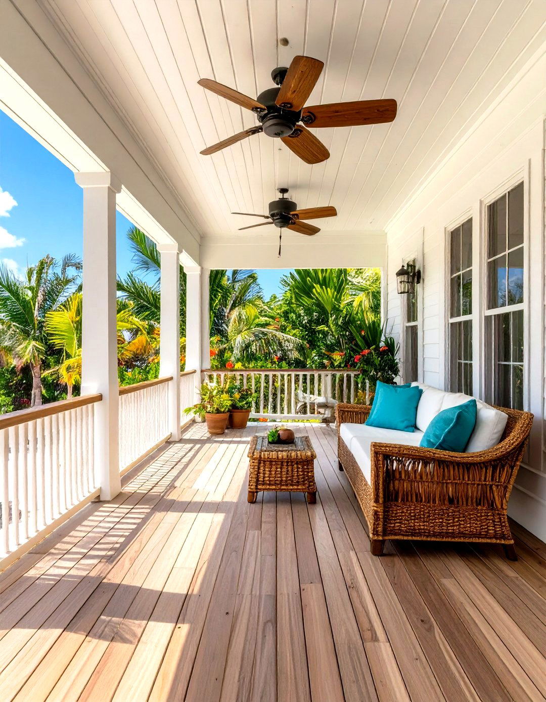 Tropical Resort Front Porch Deck - 24 Front Porch Deck Ideas
