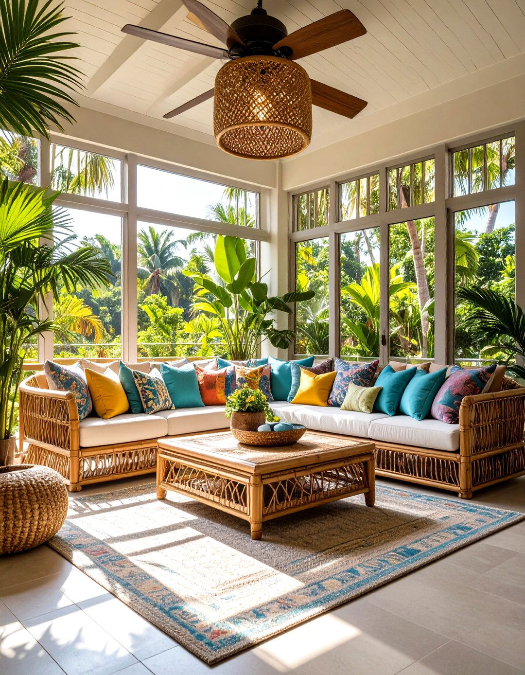 Tropical Resort Screened Retreat - 24 Small Screened-in Porch Ideas