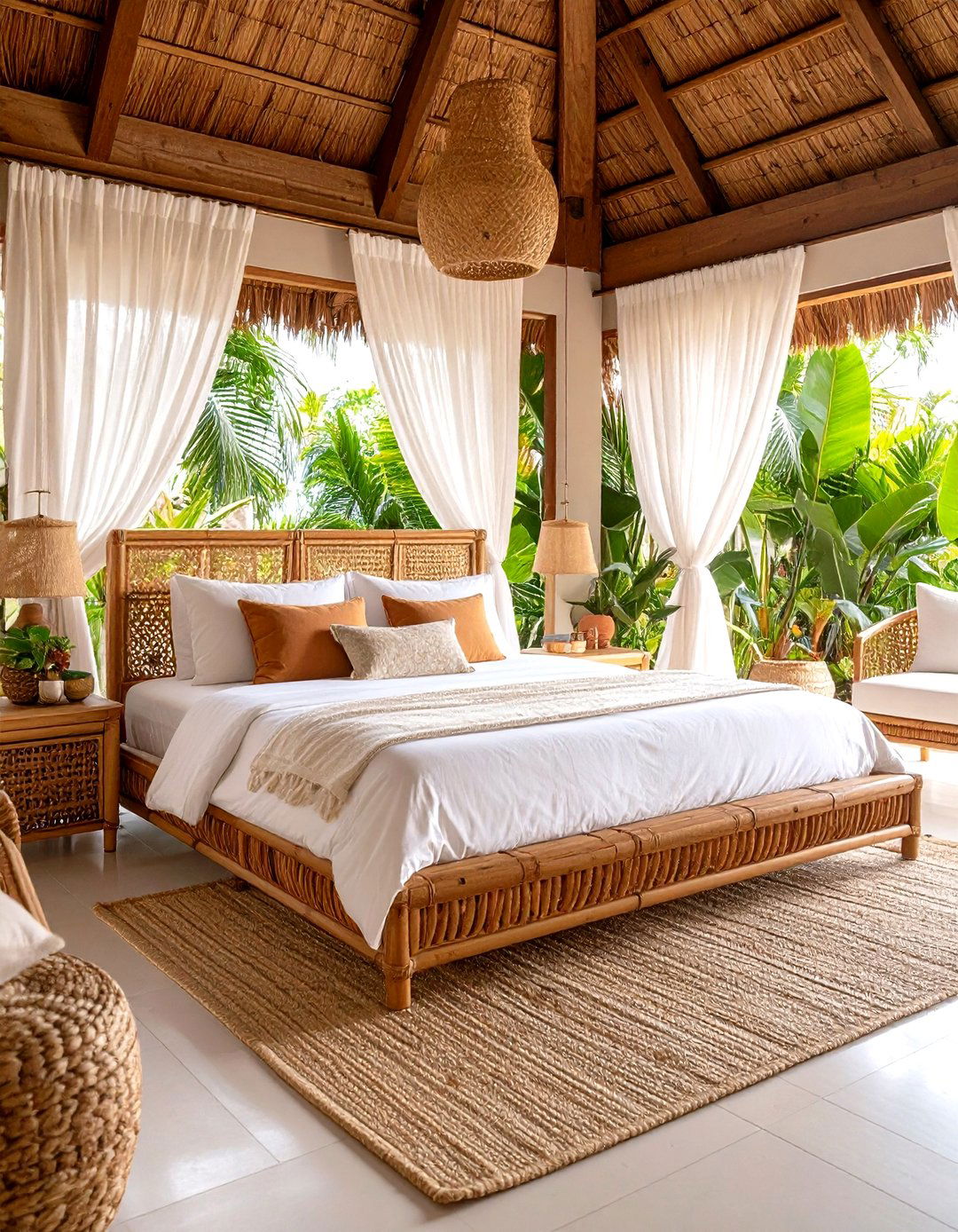 Tropical Resort with Natural Textures - 24 Large Bedroom Design Ideas