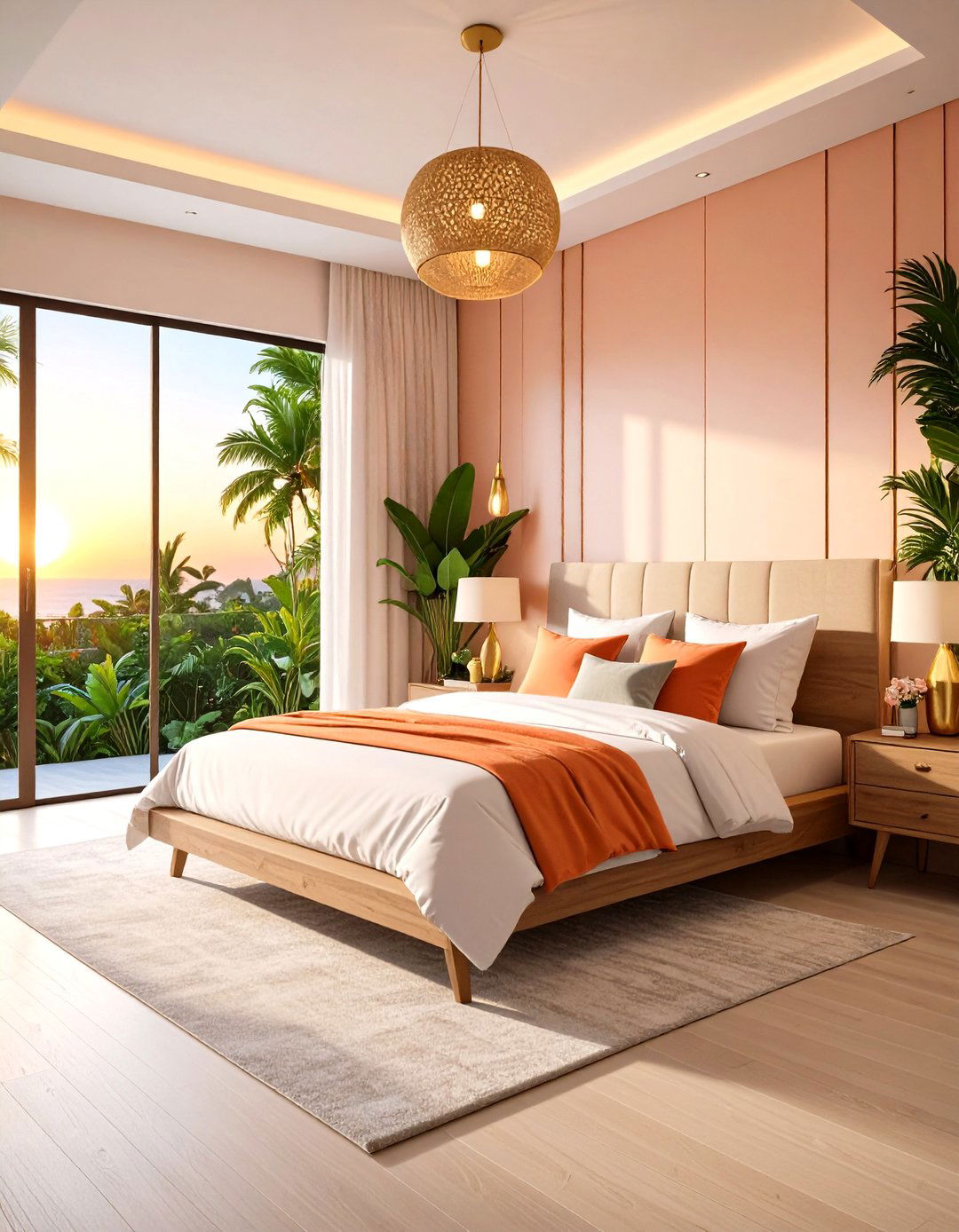 Tropical Sunset Color Bedroom - 24 Tropical Bedroom Ideas