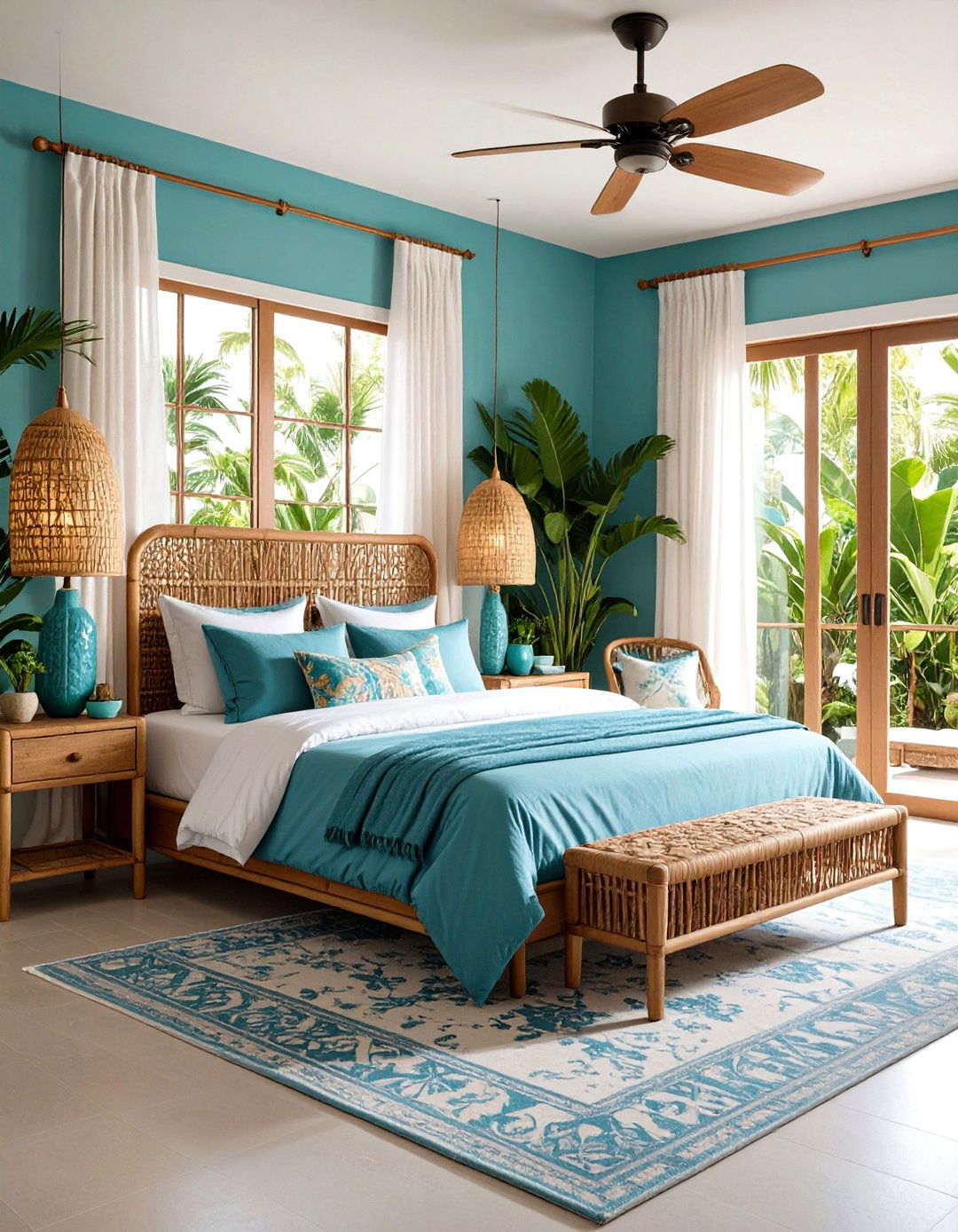 Tropical Turquoise Bedroom - 24 Turquoise Bedroom Ideas