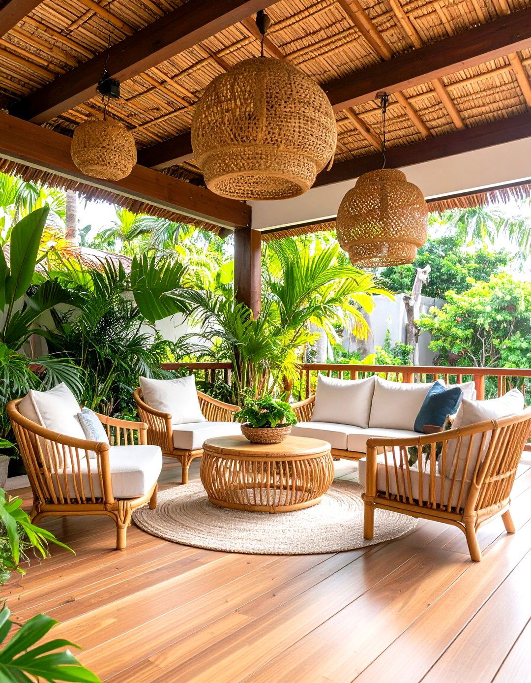 Tropical Veranda with Bamboo Features - 24 Veranda Ideas