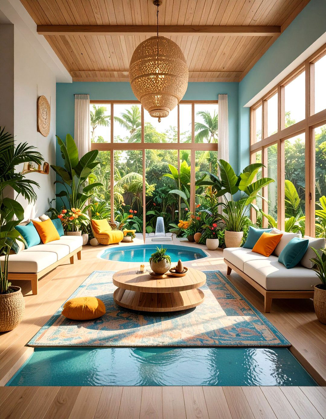 Tropical Wellness Sanctuary Design - 24 Tropical Living Room Ideas