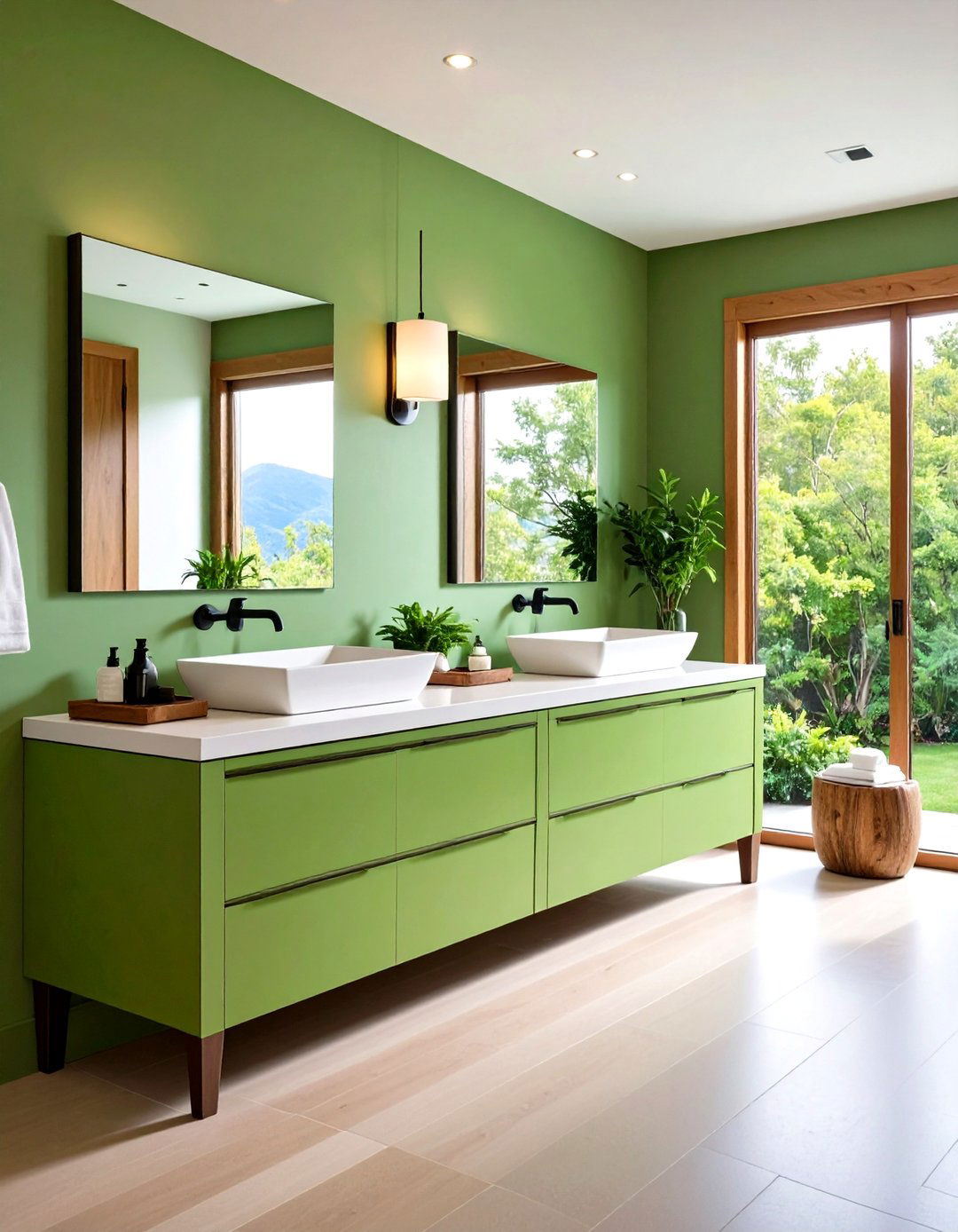 Trough Sink Vanity with Dual Faucet Configuration - 24 Small Bathroom Vanity Ideas