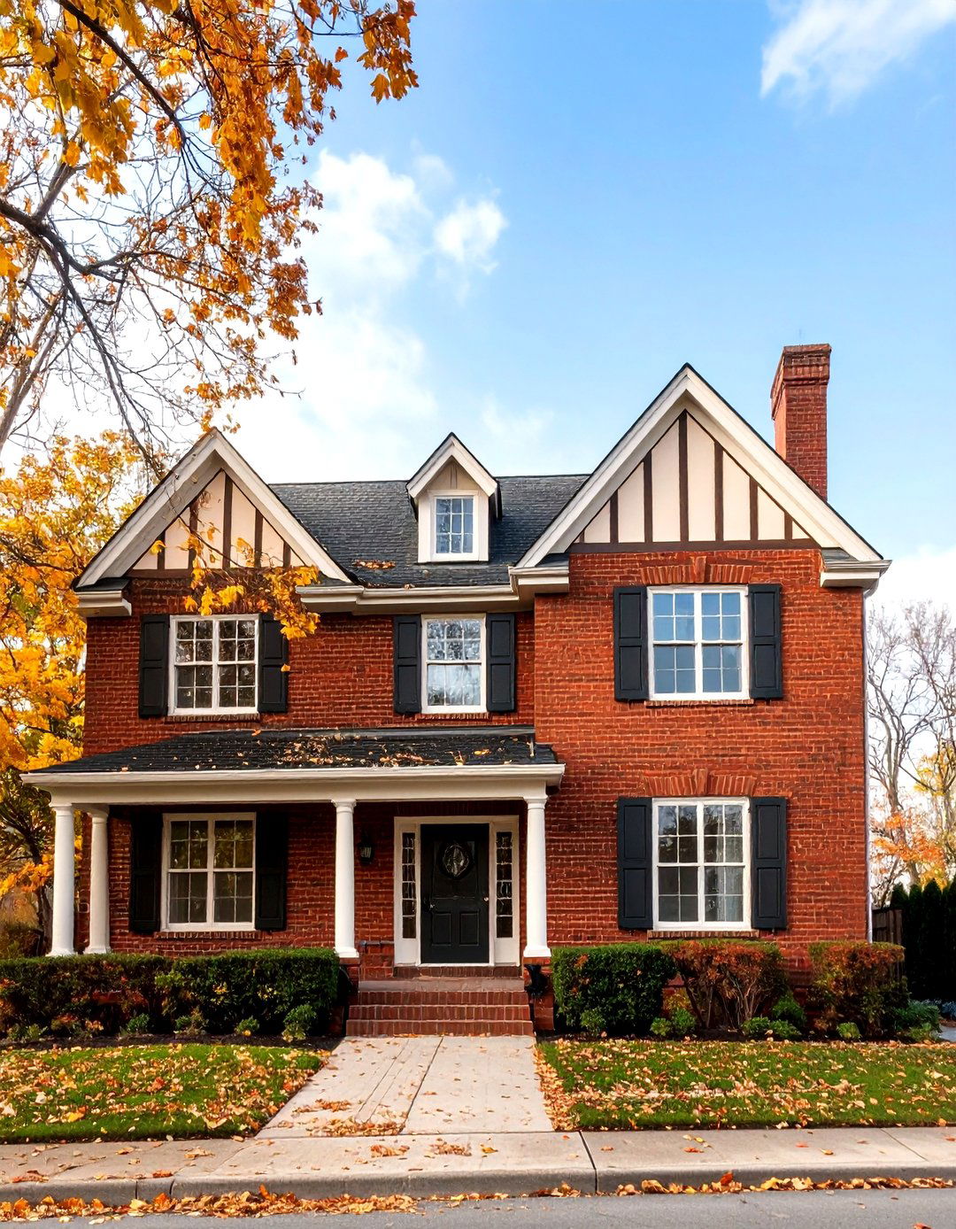 Tudor Revival Dark Red and Timber - 24 Dark Red House Exterior Ideas