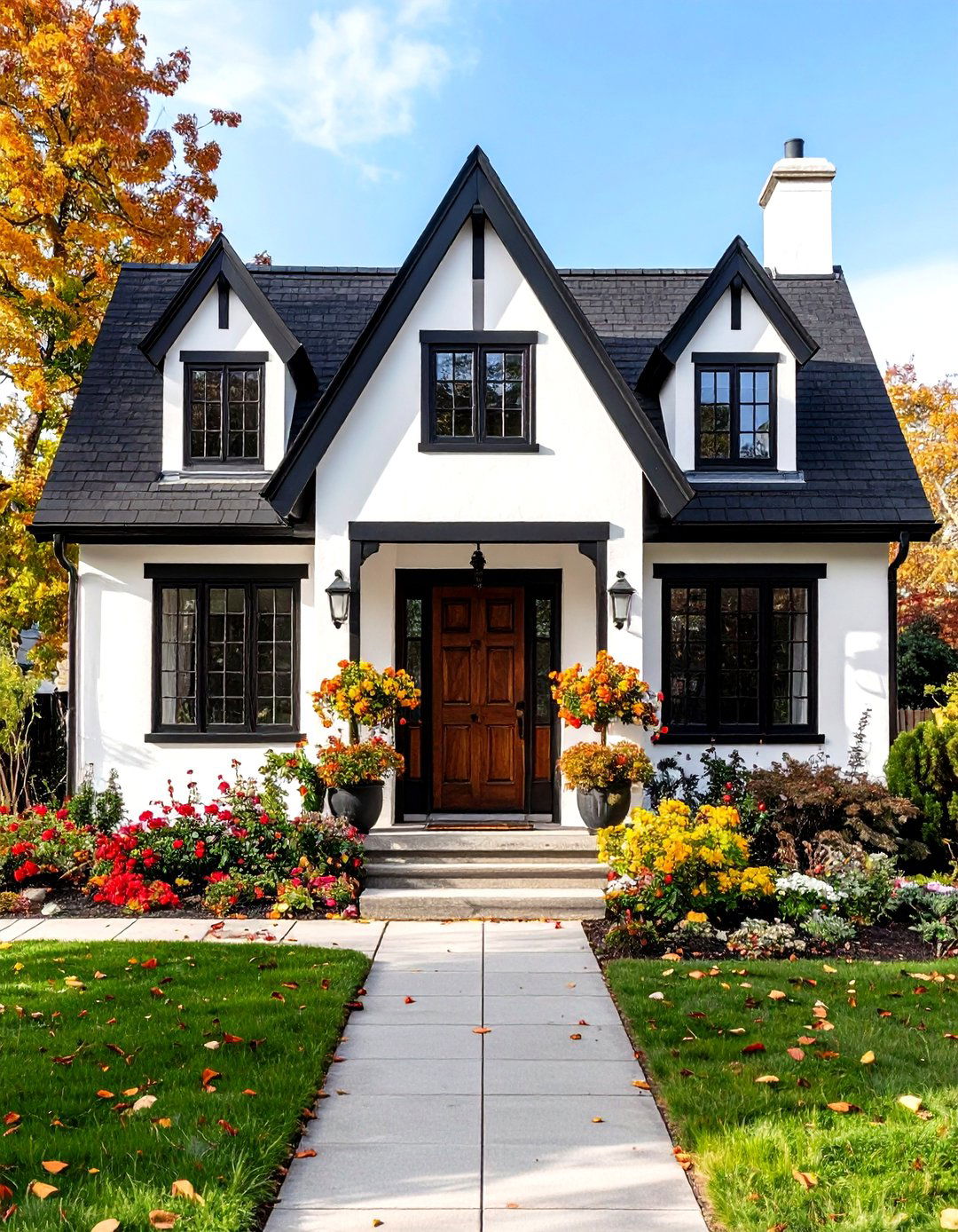 24 White Exterior Home with a Black Roof Ideas for Curb