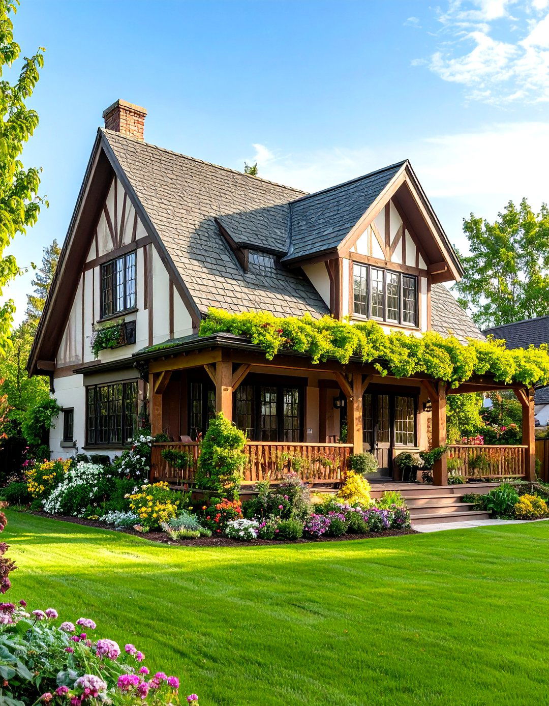 Tudor Revival Green Roof Adaptations - 24 Houses With Green Roofs