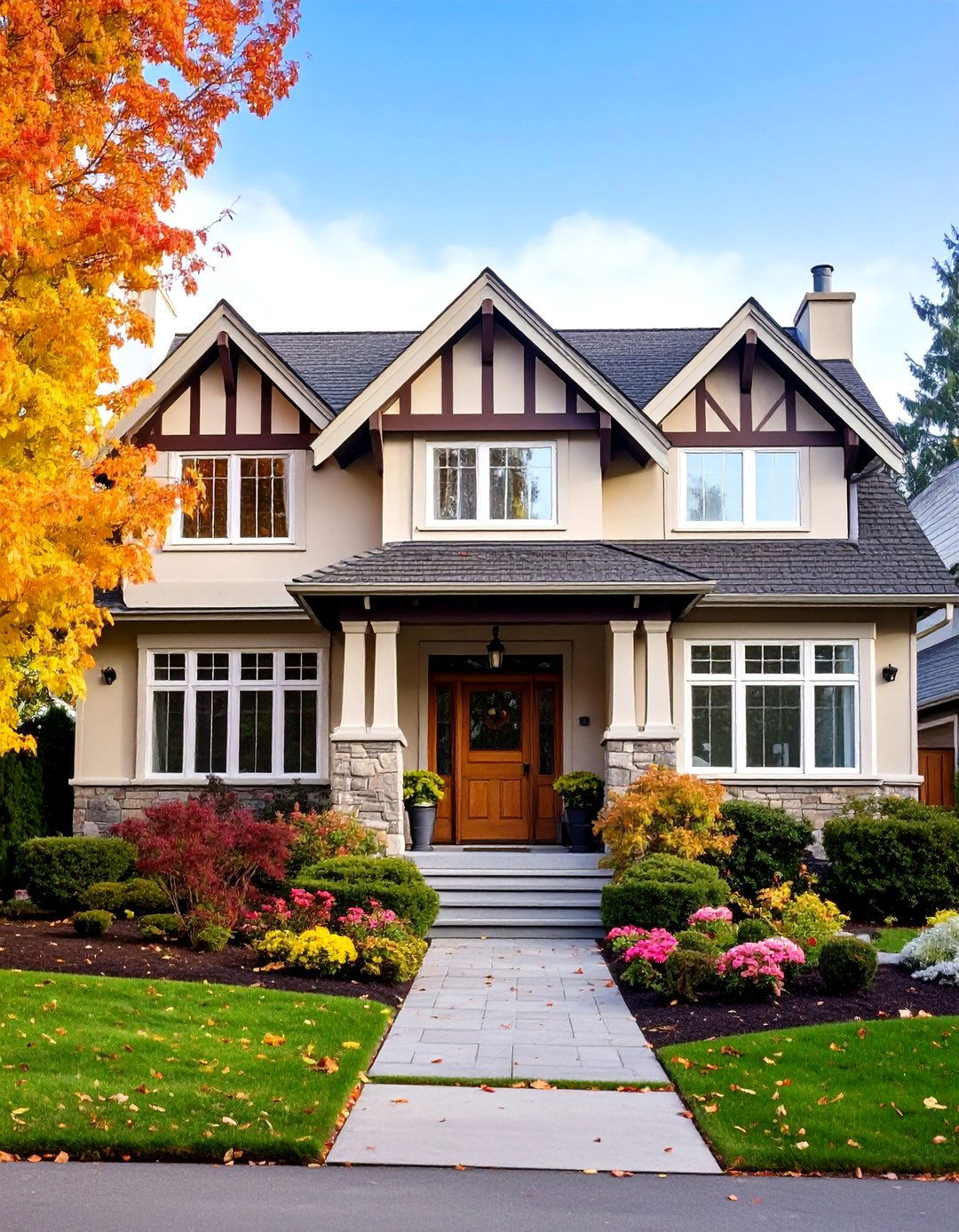 Tudor Style Chocolate Brown Accents - 24 Chocolate Brown House Exterior Design Ideas